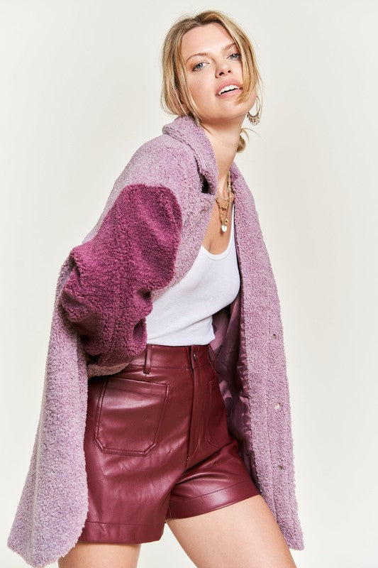 Colorblock Sherpa Jacket - back view