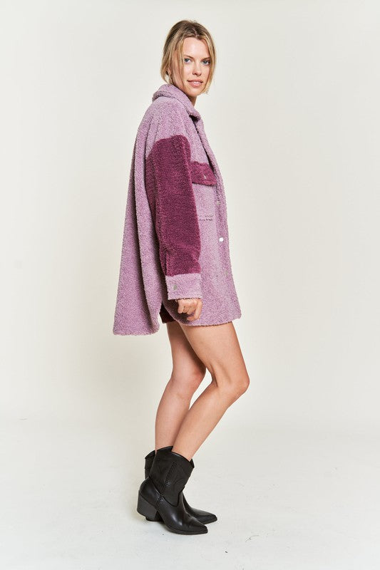 Colorblock Sherpa Jacket - styled outfit view
