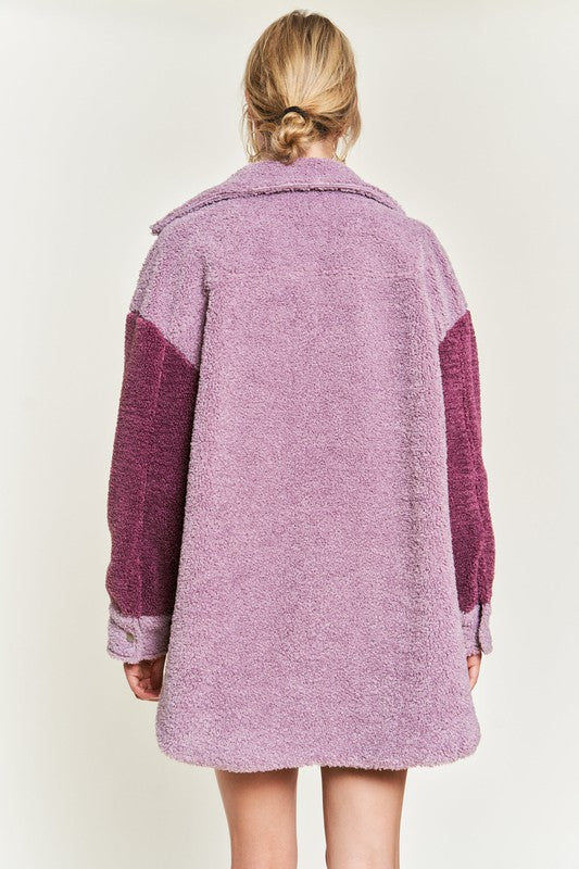 Colorblock Sherpa Jacket - flat lay