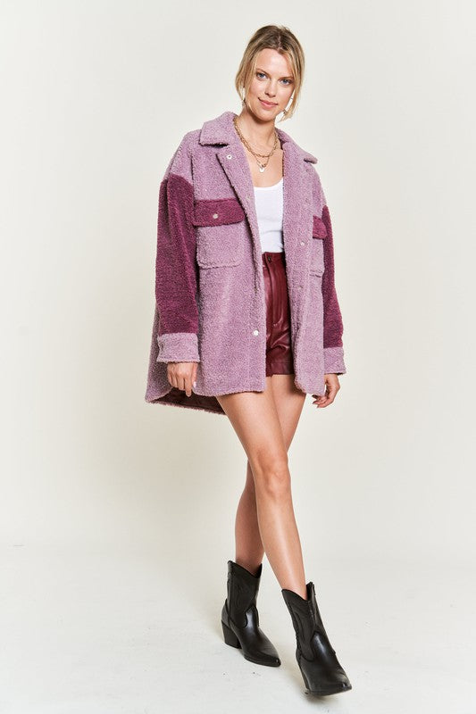 Colorblock Sherpa Jacket - alternate angle