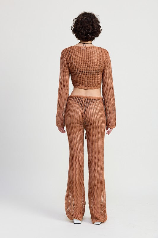 Crochet Cropped Top with Front Tie - lifestyle shot