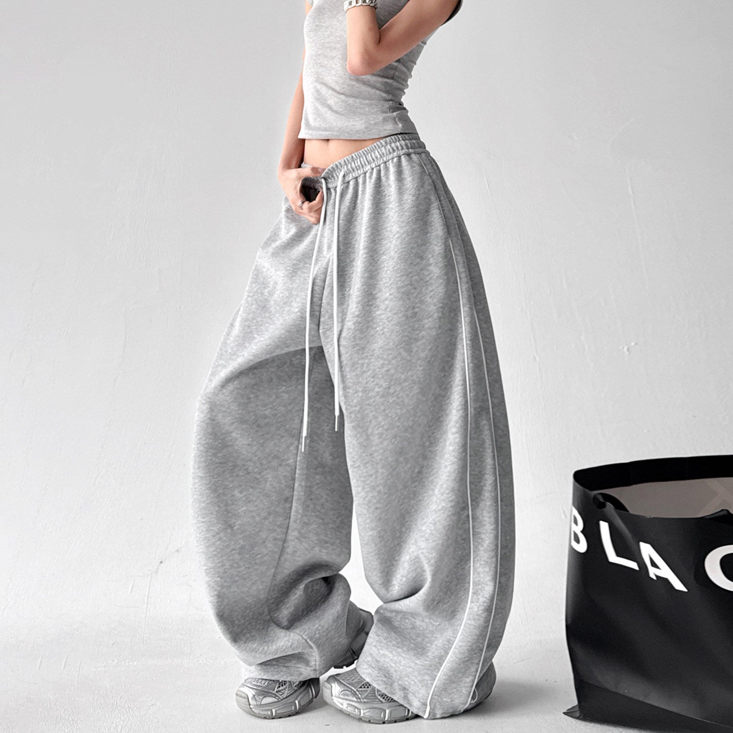 Baggy Wide-Leg Streetwear Track Pants