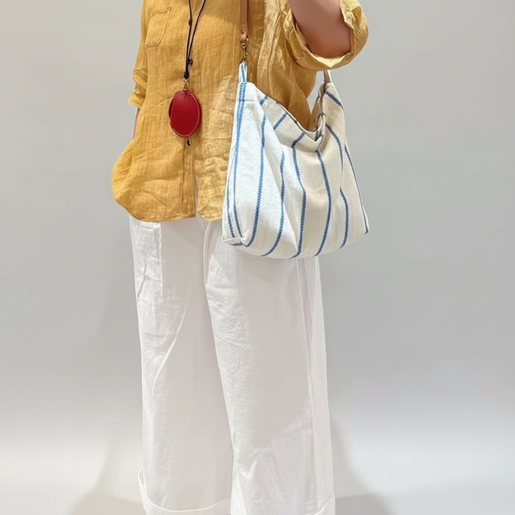 Daydream Stripe Tote - top-down view showing spacious open interior