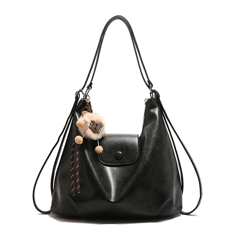 Relaxed Faux-Leather Shoulder Bag