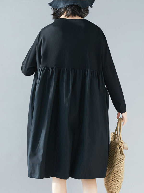 Original Split-Joint Long Sleeve Dress by migunica