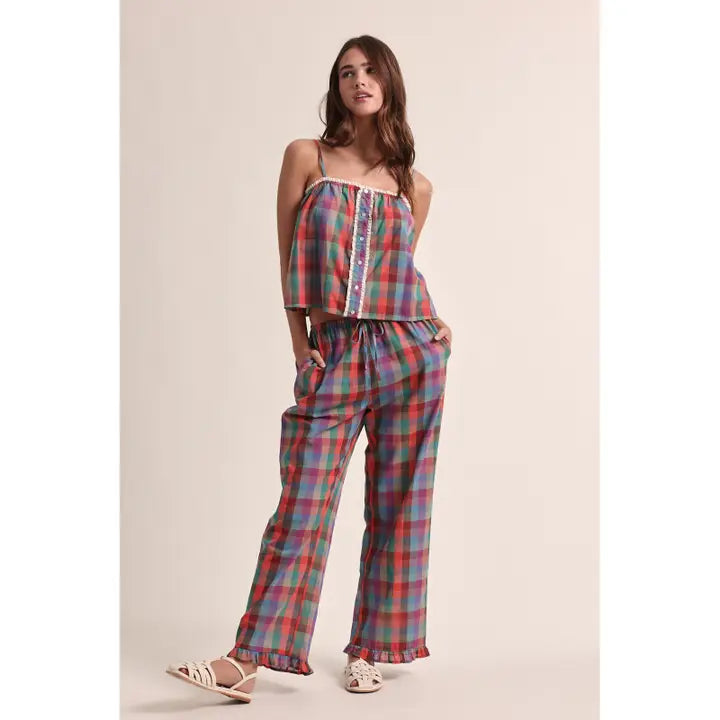 Multicolor Plaid Pants / WL25-12399