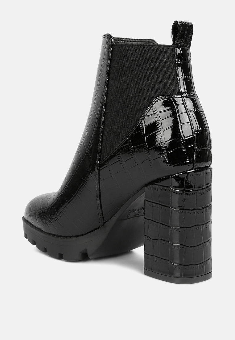 Foxy Faux Leather Croc Chelsea Boots by RAG