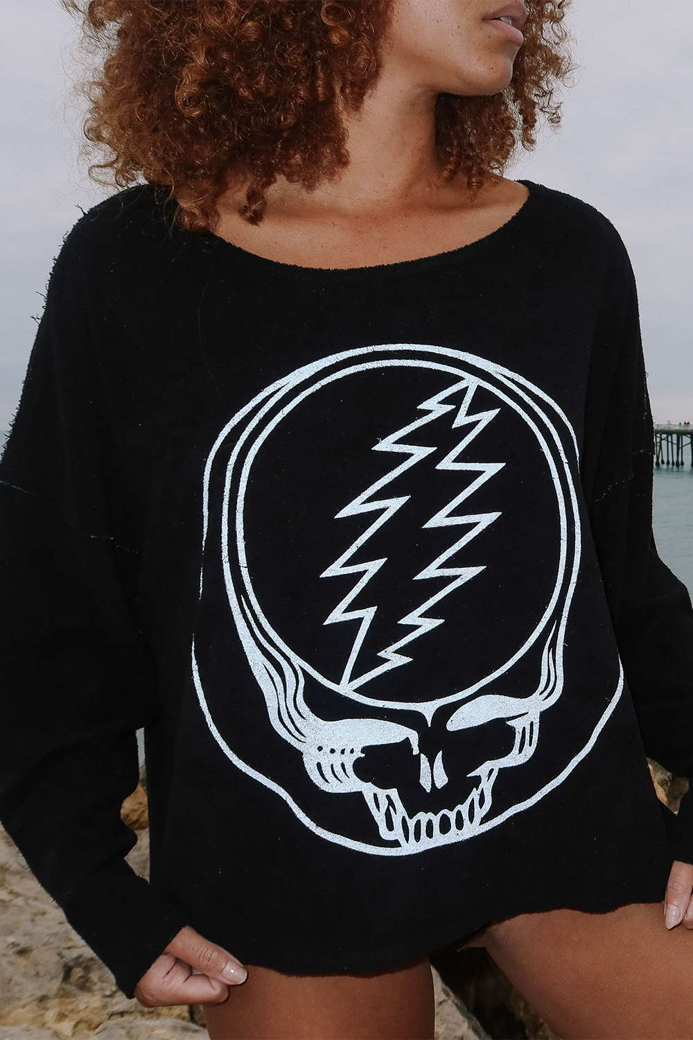 Grateful Dead Stealie Oversized Long Sleeve Top by People of Leisure