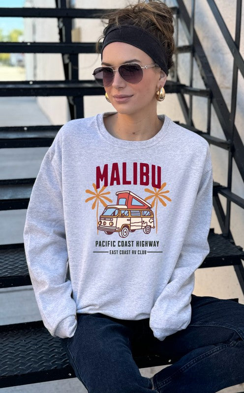 Malibu East Coast RV Club Crew Neck Sweatshirt - detail close-up