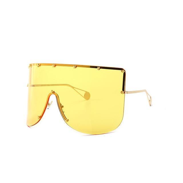 Elaiza Oversized Sunglasses - Gold Yellow by Marigold Shadows