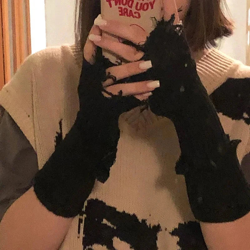 Zuriel Fingerless Gloves - Distressed by Marigold Shadows