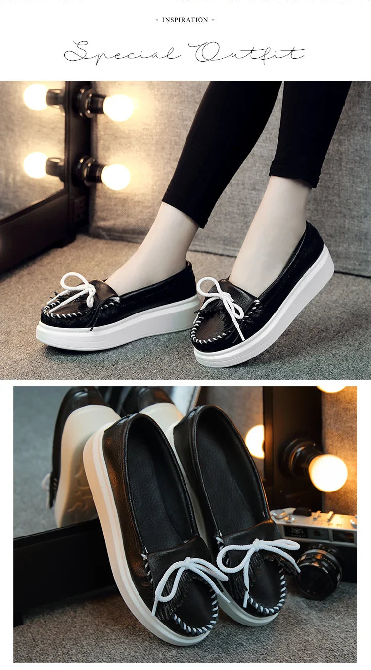 Marigold Shadows BOOT *** Moeerue Platform Mocassins - Black