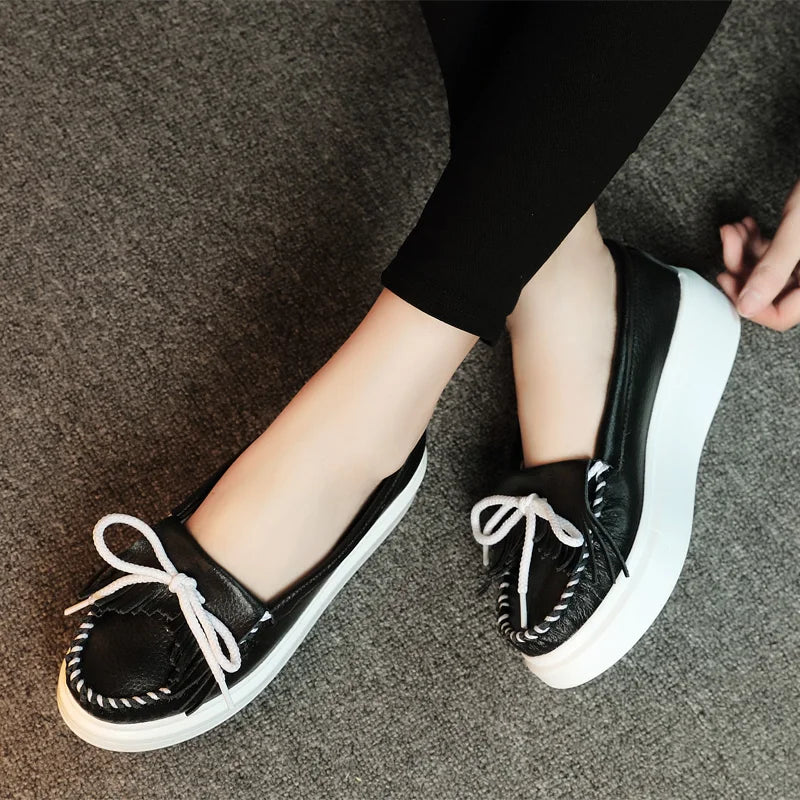 Marigold Shadows BOOT *** Moeerue Platform Mocassins - Black