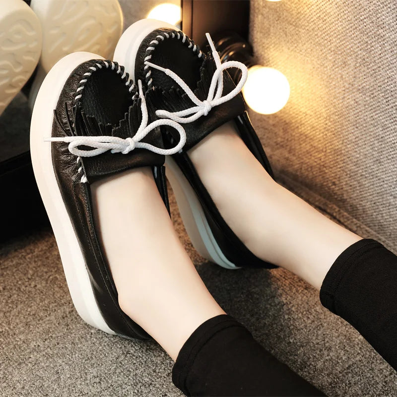 Marigold Shadows BOOT *** Moeerue Platform Mocassins - Black