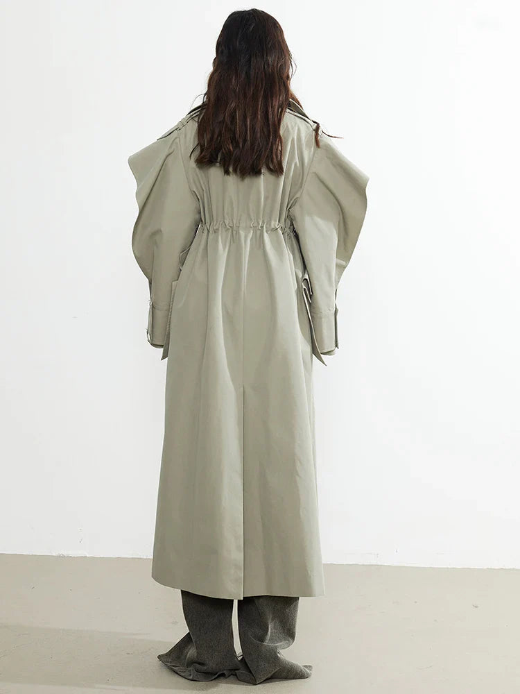 Atadi Drawstring Trench Coat by Marigold Shadows