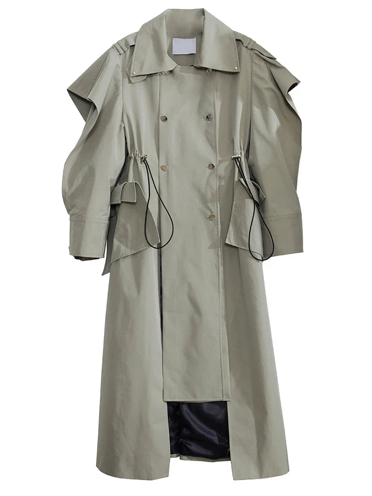 Atadi Drawstring Trench Coat by Marigold Shadows