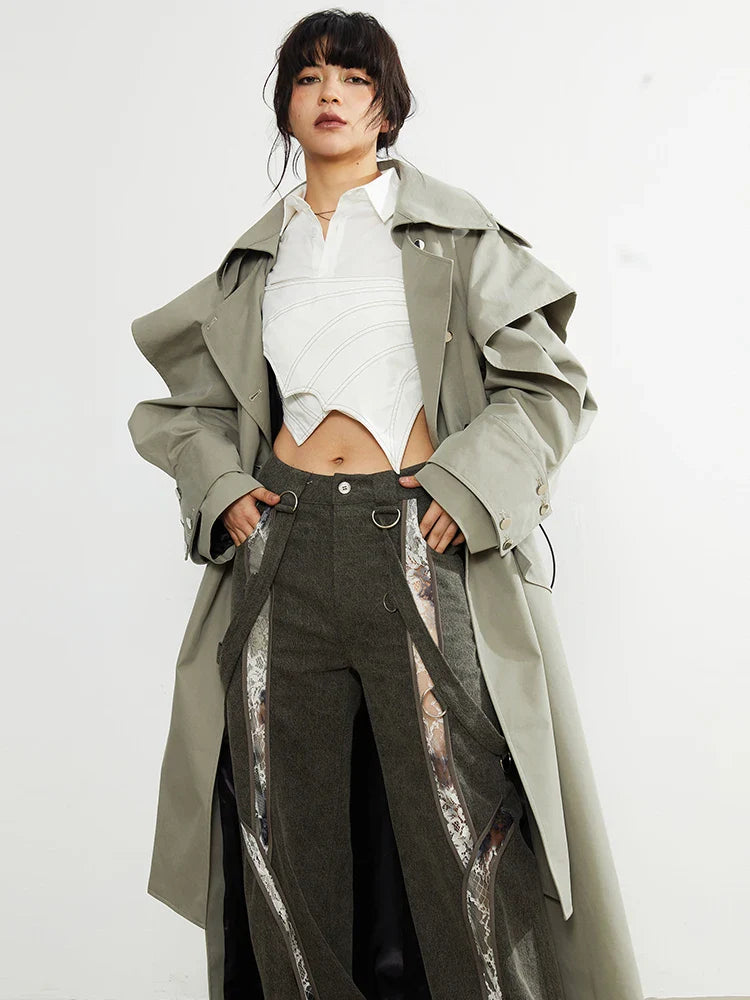 Atadi Drawstring Trench Coat by Marigold Shadows