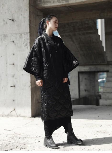 Satoko V-collar Quilted Coat by Marigold Shadows