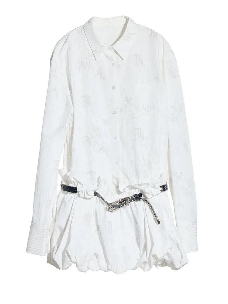 Marigold Shadows Dresses *** Peechu Button Up Puff Dress