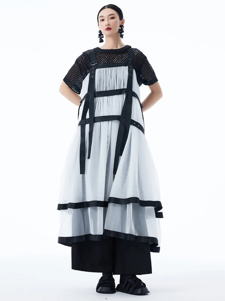 Marigold Shadows Dresses *** Sarigossion Sheer Layered Dress