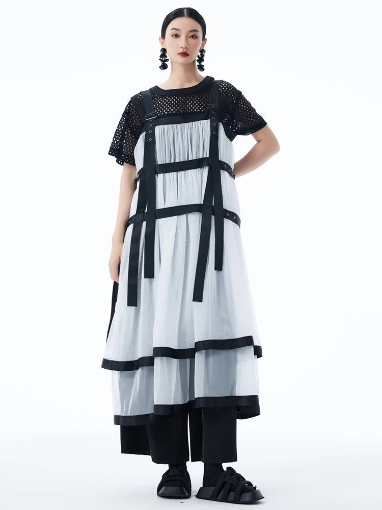 Marigold Shadows Dresses *** Sarigossion Sheer Layered Dress