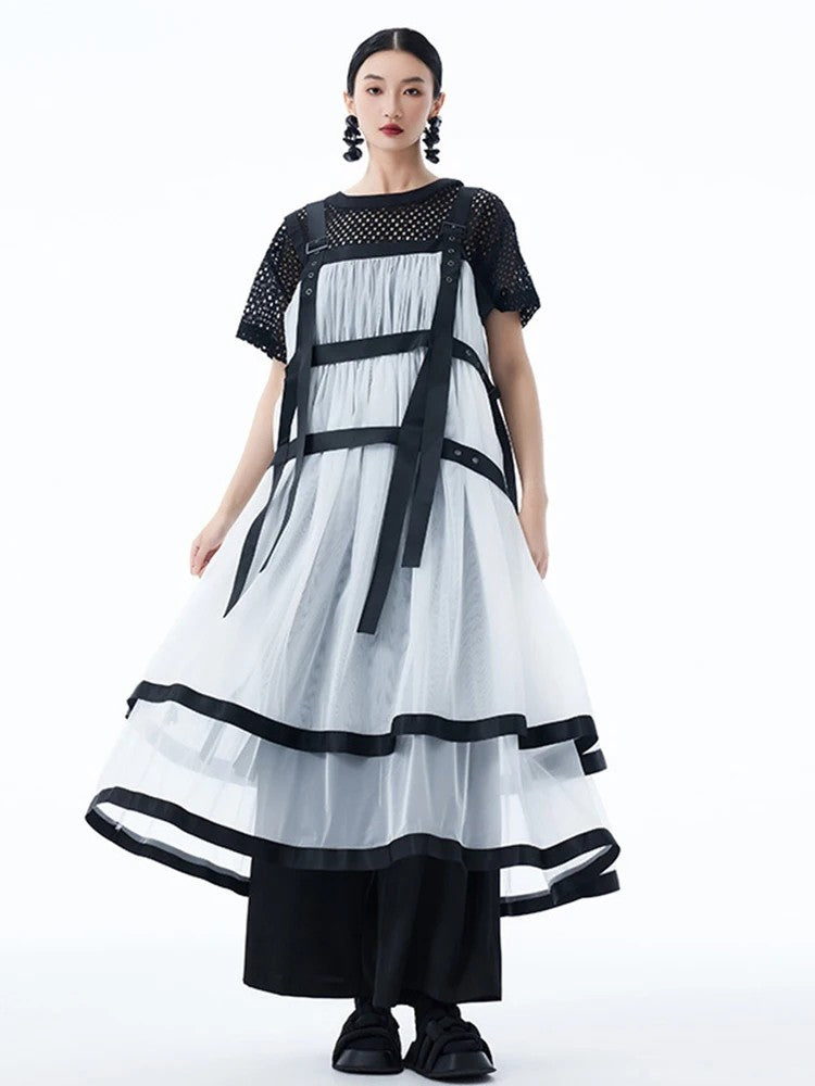 Marigold Shadows Dresses *** Sarigossion Sheer Layered Dress