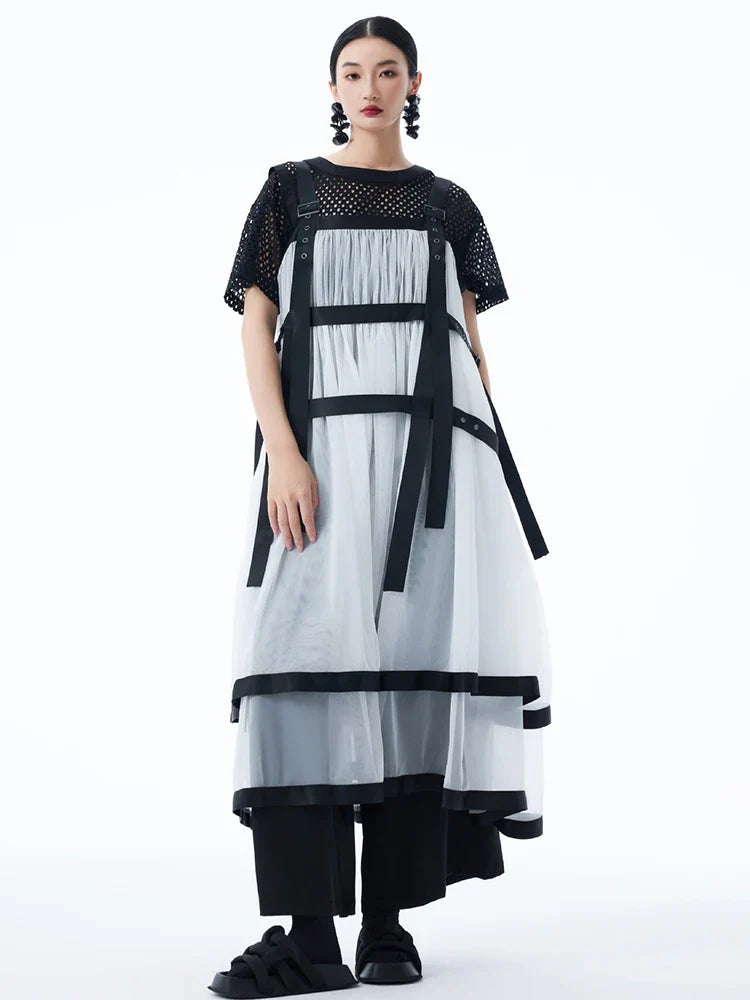 Marigold Shadows Dresses *** Sarigossion Sheer Layered Dress