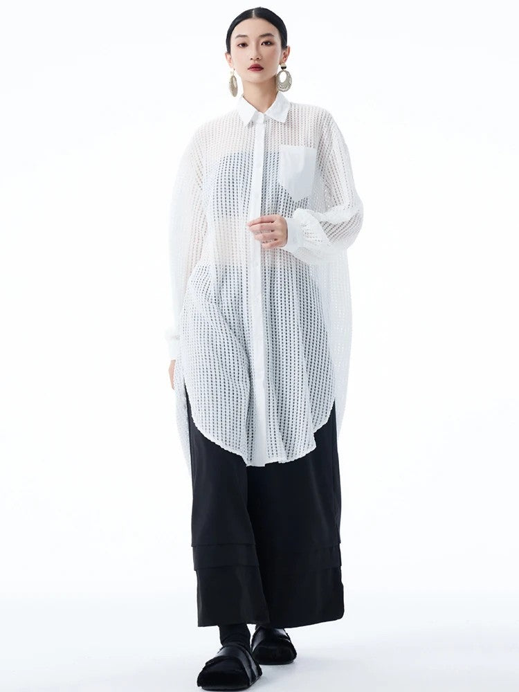 Marigold Shadows Shirts *** Hashtown Mesh Long Sleeve Shirt