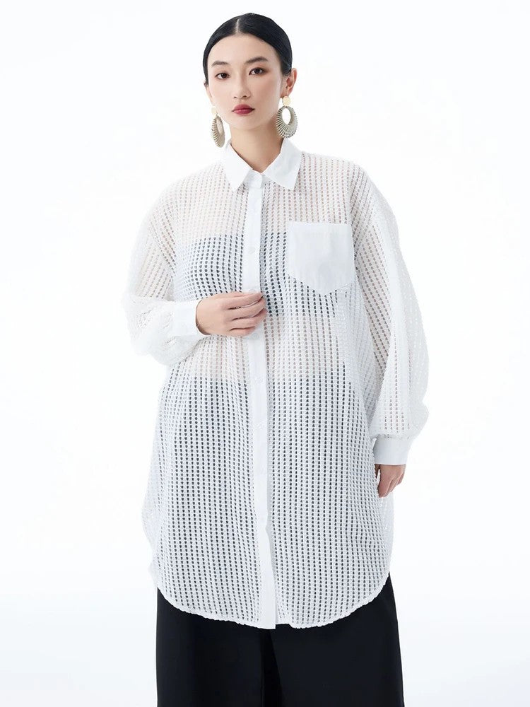 Marigold Shadows Shirts *** Hashtown Mesh Long Sleeve Shirt