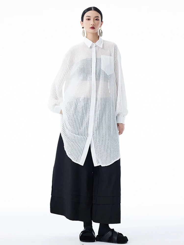 Marigold Shadows Shirts *** Hashtown Mesh Long Sleeve Shirt