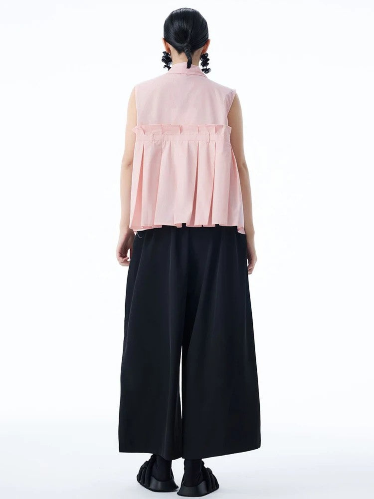 Marigold Shadows Shirts ***Marchh Pleated Tank