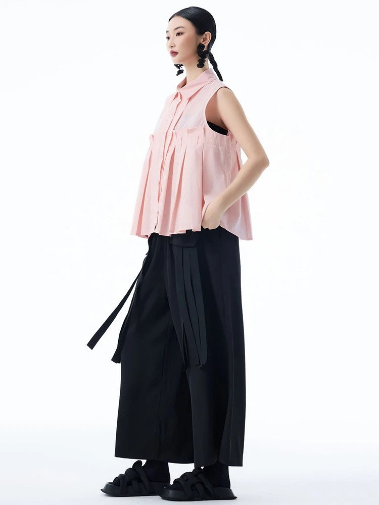 Marigold Shadows Shirts ***Marchh Pleated Tank