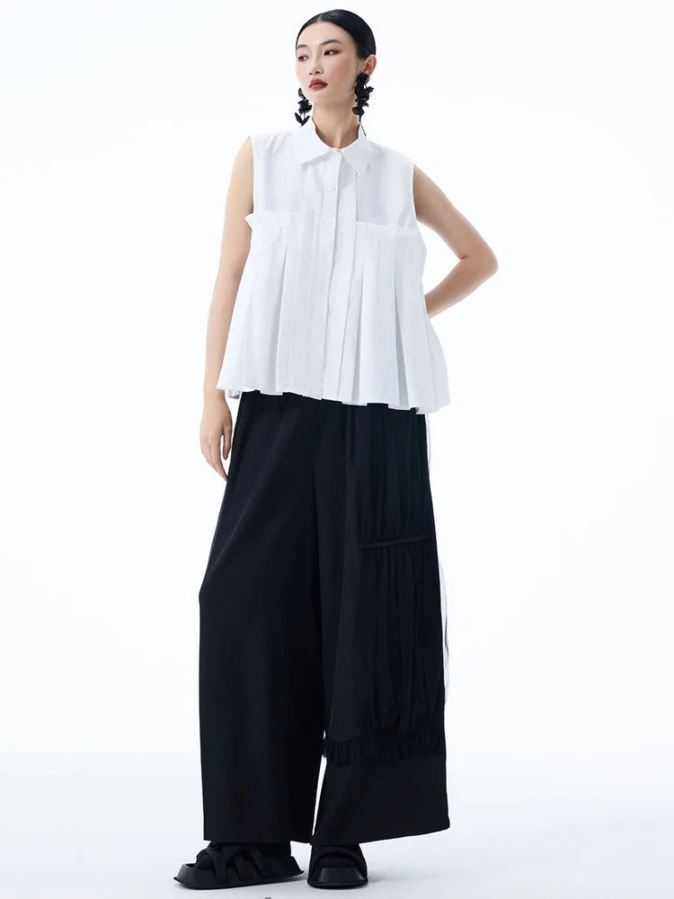 Marigold Shadows Shirts ***Marchh Pleated Tank