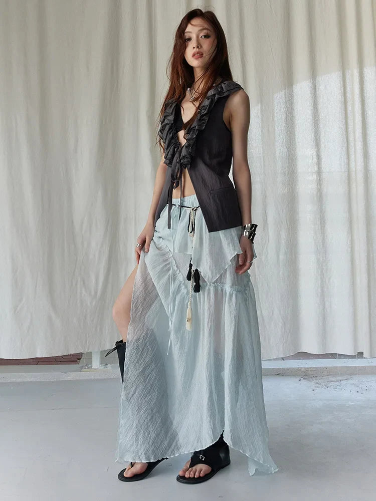 Marigold Shadows Shirts *** Parch Ruffled Vest