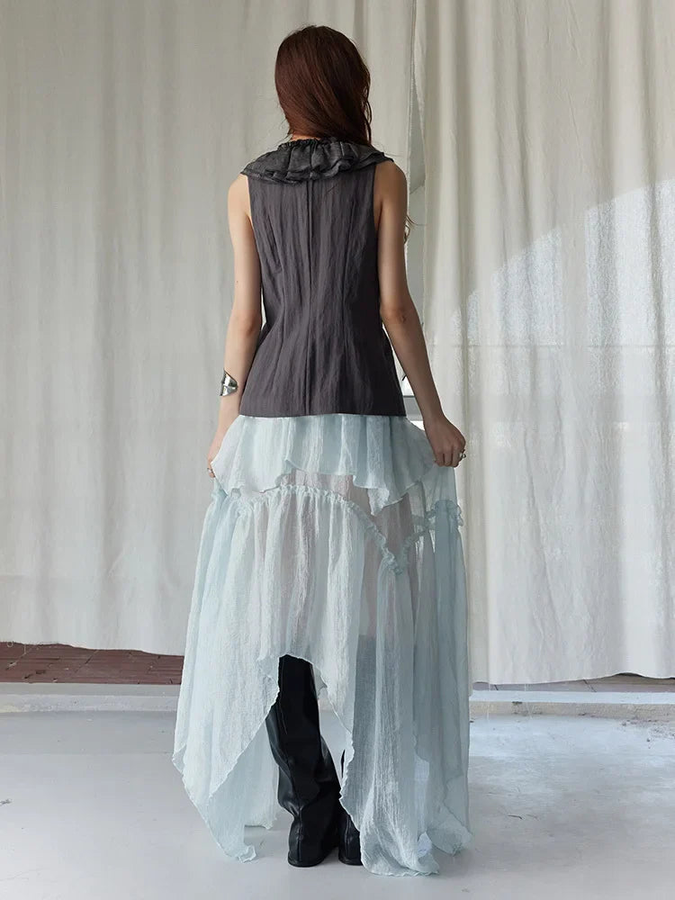 Marigold Shadows Shirts *** Parch Ruffled Vest