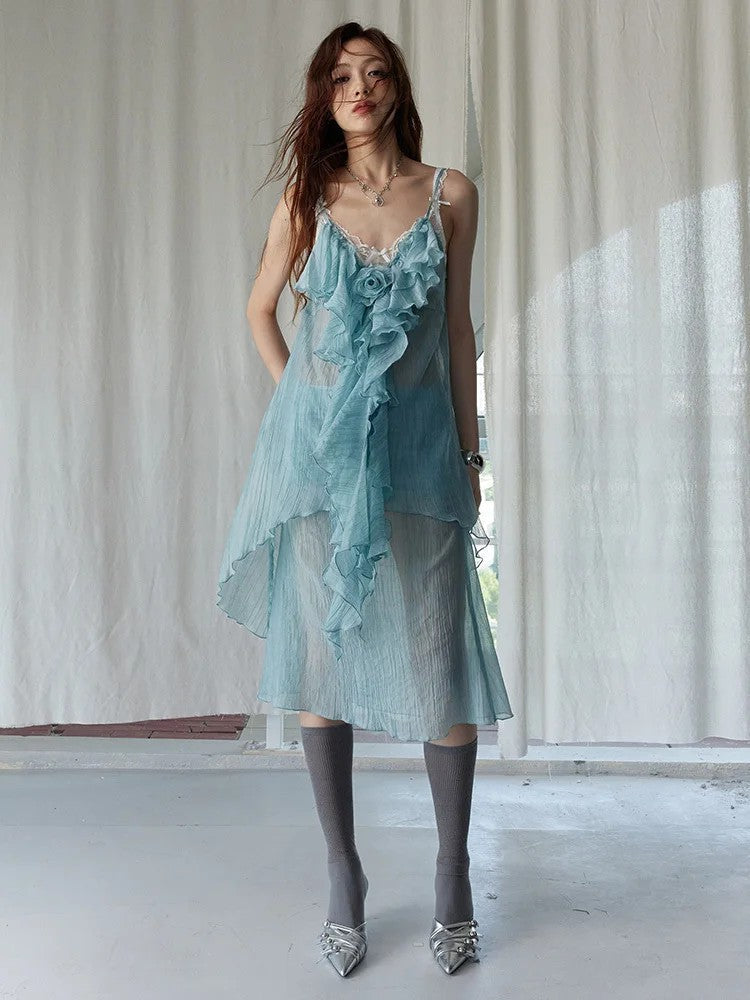 Marigold Shadows Shirts *** Sebree Ruffle Tank Top