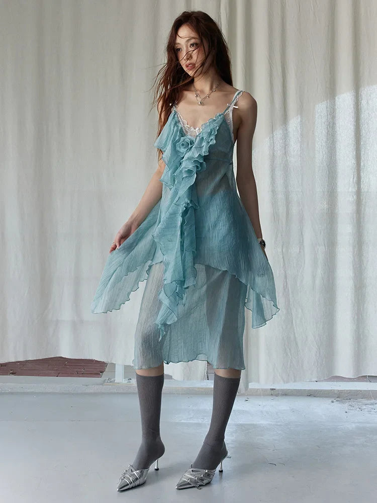 Marigold Shadows Shirts *** Sebree Ruffle Tank Top