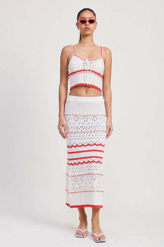 Maxi Crochet Skirt - front view