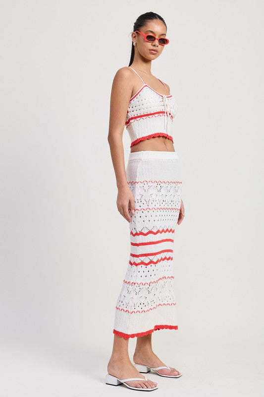 Maxi Crochet Skirt - styled outfit view
