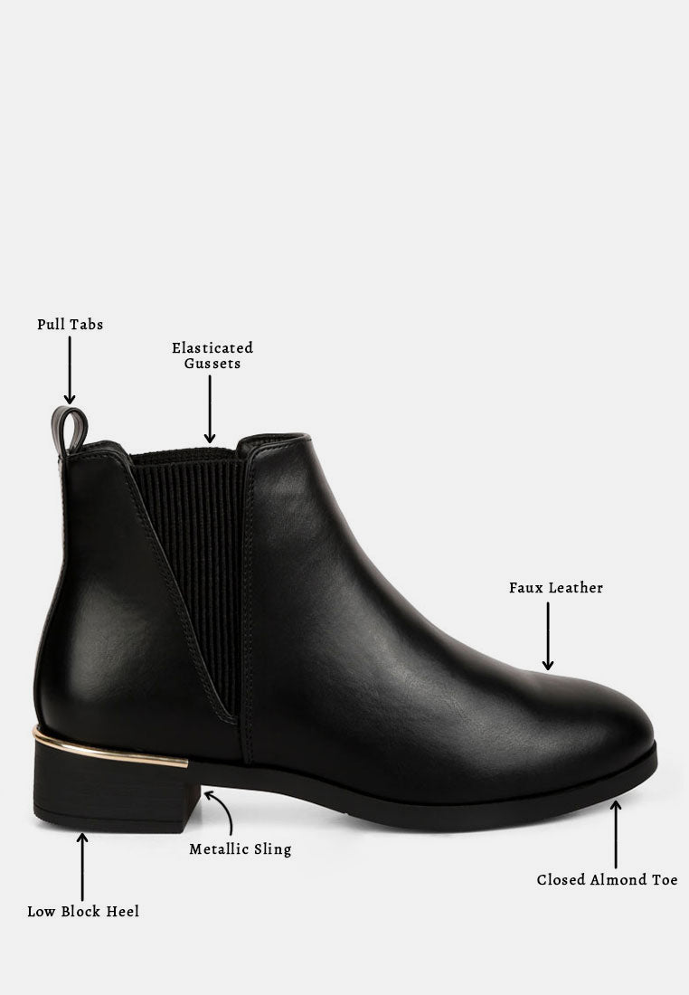 Metallic Sling Detail Chelsea Boots by MODE