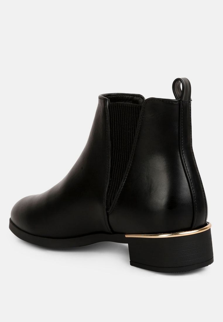 Metallic Sling Detail Chelsea Boots by MODE