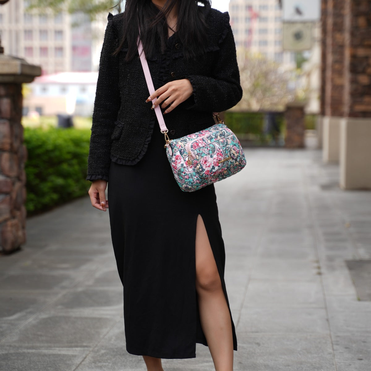 MKF Collection by Mia K. Rosalie Crossbody Bag for Women, Shoulder Bag Cotton material Daily Crossover Handbag Purse by MKF Collection by Mia K.