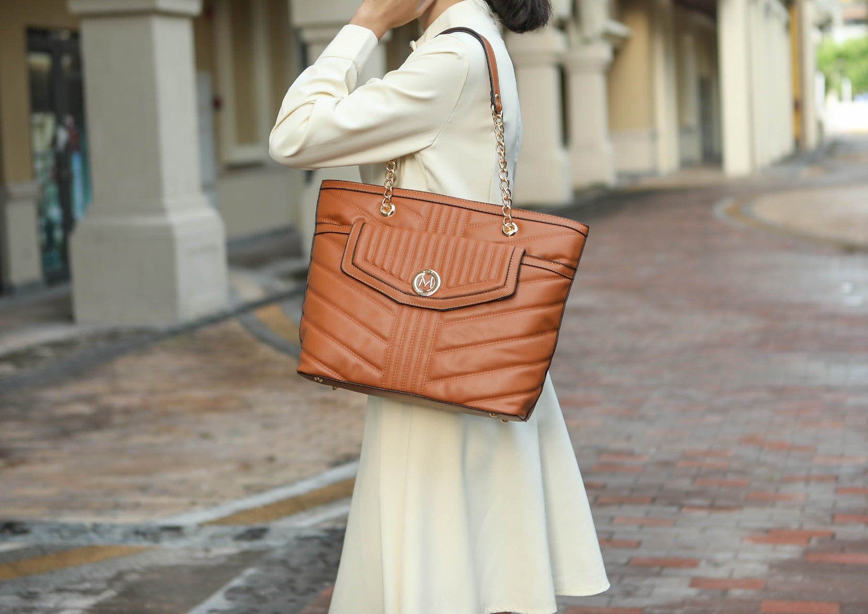 MKF Collection by Mia K. Chiari Tote Bag & Wristlet Wallet for Women - Designer Handbag Shoulder Bag by MKF Collection by Mia K.