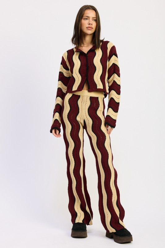 Multi Color Sweater Pants - front view