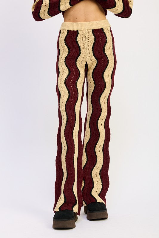 Multi Color Sweater Pants - side profile view