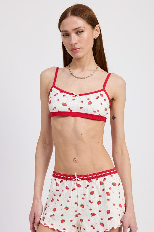 Printed Jersey Bralette - front view
