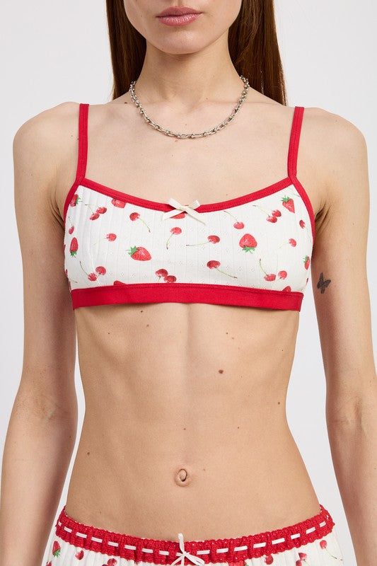 Printed Jersey Bralette - back view