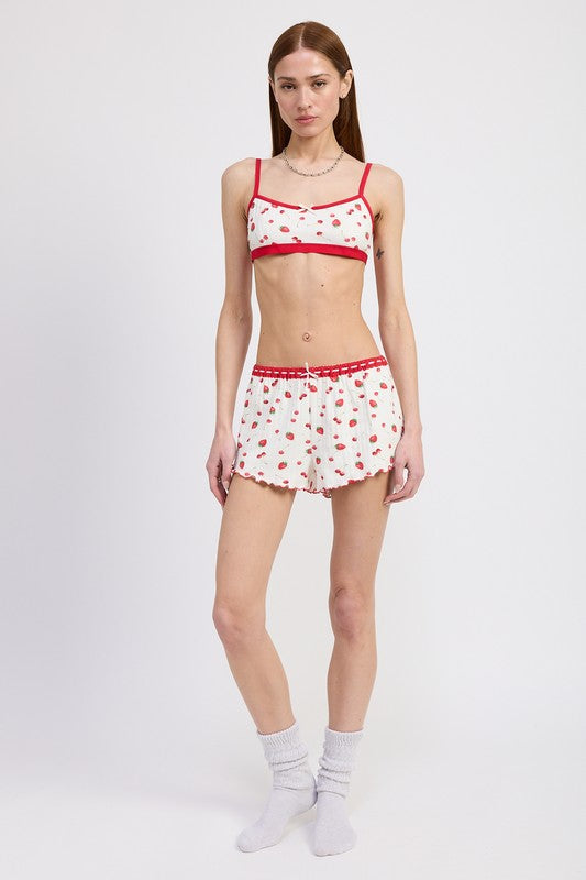 Printed Jersey Bralette - detail close-up
