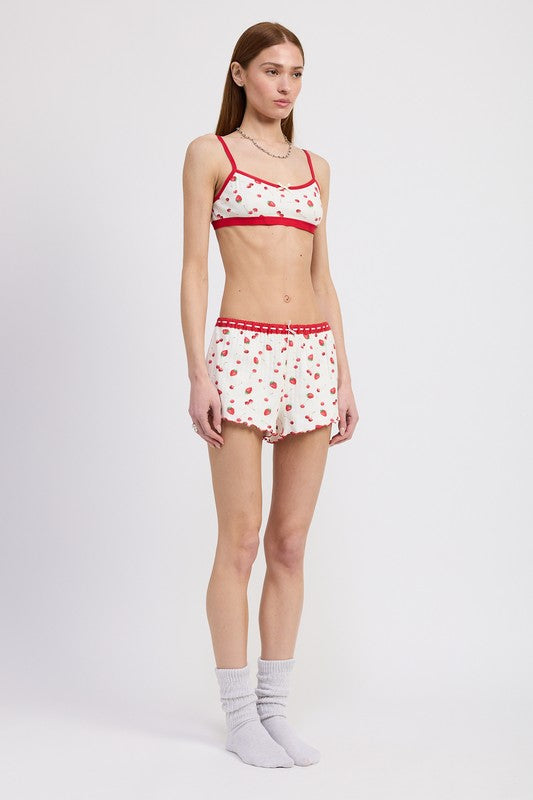 Printed Jersey Bralette - flat lay