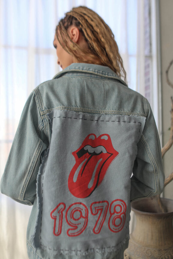 Rolling Stones 1978 Hand Stitched Denim Jacket by People of Leisure